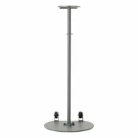 MODUS Belt Barrier Post: Wheeled, Gray, Steel, Nonfillable Base, Flat (MPN ZPS-AttachStand)