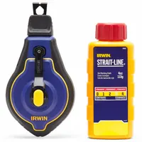 IRWIN Chalk Line Reel: 6:1, 100 ft Line Lg, Blue, 1.8 oz Fill Wt, Big-Mouth Turn and Lift Door, Red (MPN IWHT48443RC)
