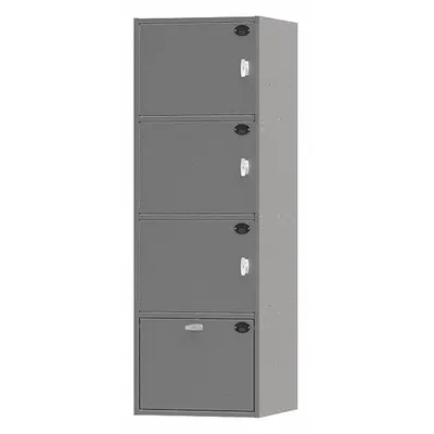 SENTINEL Duty Bag Locker: 24 in x 36 in x 72 in, Steel, 0 Shelves, 4 Compartments - Compartmented Solid Metal Gear Lockers