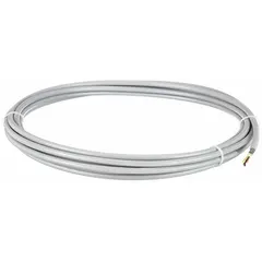 This continuous flexing control cable features 3 conductors of 18 AWG copper with a PUR jacket, rated 1000 V. It includes a ground conductor and is coolant resistant, meeting CE standards. Suitable for fixed, flexible, and e-chain installations with minimum bend radius factors of 4 x OD, 5 x OD, and 6.8 x OD respectively. Used in industrial automation and machinery for signal or control power transmission.