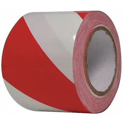 CONDOR Floor Marking Tape: Gen Purpose, Striped, Red/White, 3 in x 108 ft - General Purpose Floor Marking Tape