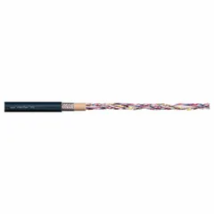 This CHAINFLEX CF2 series control cable features 48 conductors of single copper wire with a PUR jacket rated at 300 V. It is coolant resistant and complies with IEC 60332-1-2. Minimum bend radius factors are 3 x OD for fixed installation, 4 x OD for flexible use, and 5 x OD for e-chain applications. Suitable for continuous flexing in cable carriers and industrial machinery.