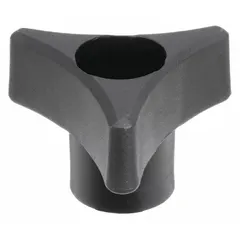 This 3-arm knob features a threaded through-hole for manual adjustment and clamping in machinery, jigs, and fixtures. The plastic body with steel thread insert provides corrosion resistance and a secure grip for frequent repositioning. Diameter: 2.02 in. Thread: 5/16"-18.