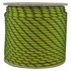 Static kernmantle rope with 1/2 in diameter, constructed from polyester. Rated working load limit of 820 lb. Suitable for rigging and climbing applications where low stretch and consistent performance are required.