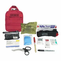 ELITE FIRST AID Trauma Kit: Plastic Bag, 1 People Served, 33 Components, 1 Pockets (MPN FA182R-PRO-GR)