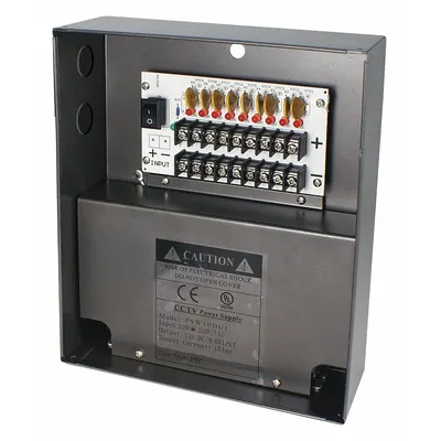 SPECO TECHNOLOGIES Camera Power Supply: 3 Pin AC Socket, No Outputs Included, Power Supplies - Video Surveillance Power Supplies & Power Converters