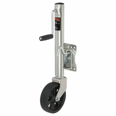 CURT Trailer Jack: Marine Jack, 1,500 lb Static Load Capacity, Sidewind, Bolt-On - Trailer Jacks with Wheels