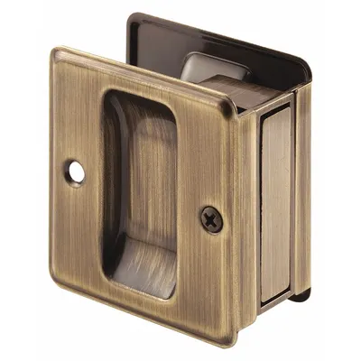 PRIME-LINE Combination Tray and Edge Pull: Unthreaded Holes, Brass, Gold - Pocket Door Pull Handle