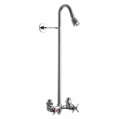 CHICAGO FAUCETS Two-Handle Service Fitting: 752, 2.5 gpm Fixed Showerhead Flow Rate - Shower Faucets with Fixed Showerheads