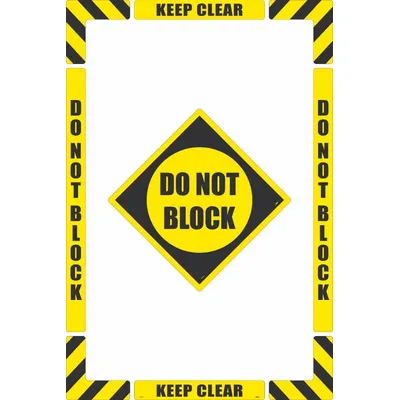 SLIP GARD Floor Sign: Polypropylene/Vinyl, Adhesive Sign Mounting - Caution, Keep Aisle Clear Floor Signs