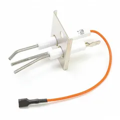 Replacement igniter for gas-fired heating equipment. Used to ignite the burner flame in HVAC systems, ensuring reliable startup in commercial and industrial heating applications.