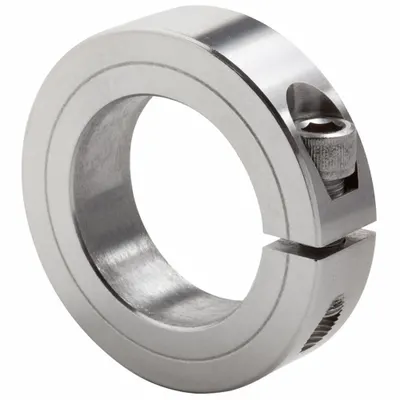 CLIMAX METAL PRODUCTS Shaft Collar: 1-Piece, Inch, Round, Clamp-On, 2 3/16 in Bore Dia - Stainless Steel Shaft Collars