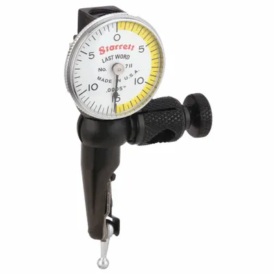 STARRETT Swivel-Head Dial Test Indicator: 0 in to 0.03 in, Swivel Head, Inch - Dial Test Indicators - Swivel-Head Style