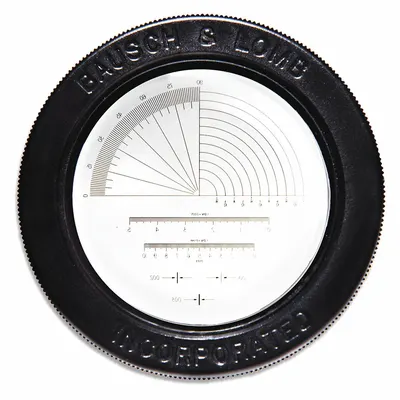 BAUSCH & LOMB Magnifier Measuring Scale: Protractor Measurement, 1/16 in Radius - Min - Magnifier Measuring Scales