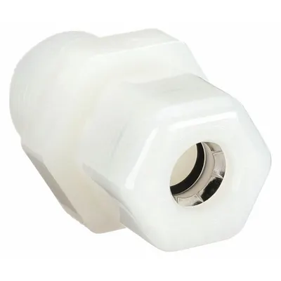 PARKER Compression Fitting Adapter: 3/8 in OD x 1/2 in Pipe Size, Compression x MNPTF - General Purpose Nylon Compression Fittings
