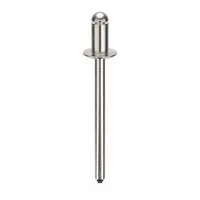 Blind Rivet,1.568" L,0.153" dia,PK500: Inch, 1 9/16 in Overall Lg, 9/32 in Body Lg, Open End, 500 PK (MPN Ad52BS201)