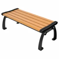 ULTRASITE Outdoor Bench: Heritage, 48 in Overall Lg, 17 in Overall Ht, Cedar, Black, Plank Surface (MPN PB 4CEDBFHERBAC)