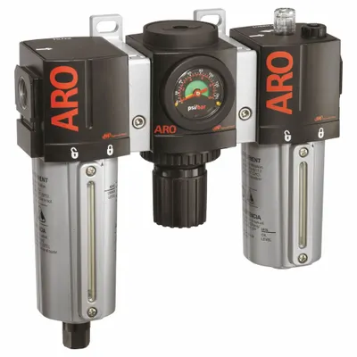 ARO Filter/Regulator/Lubricator: 1/2 in NPT, 150 scfm, 140 psi Max Op Pressure - ARO Filter, Regulator & Lubricators (FRLs)