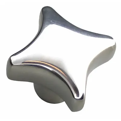 OEM Hand Knob: 4 Point - Corrosion-Resistant 4-Arm Knobs with Unthreaded Hole