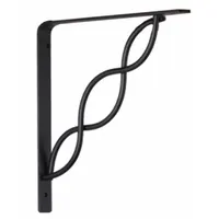 This steel shelf bracket measures 8 inches in height and 3/4 inches in width, with a 50 lb load capacity. Finished in black, it is suited for supporting shelving in industrial storage, workshops, and warehouses