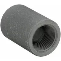 This threaded high-pressure pipe fitting connects two female NPT threaded pipes in a straight line. It is rated for a maximum operating pressure of 3,000 psi at 100° F. Used in industrial fluid and gas systems requiring a reliable seal, such as hydraulic or pneumatic lines