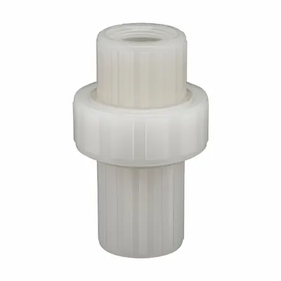 PLAST-O-MATIC Check Valve: Diaphragm, Inline Valve Body, 1/2 in Pipe Size, FNPT x FNPT - Polypropylene Inline Diaphragm Check Valves