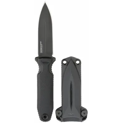 SOG Fixed Blade Knife: Straight, 7 1/2 in Overall Lg, Steel, Plastic - General Purpose Knives