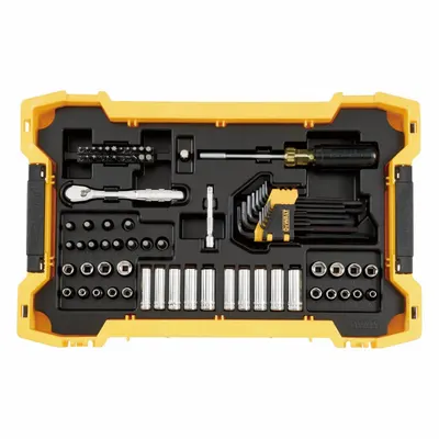 DEWALT Socket Set: 1/4 in, 3/8 in Drive, 131 Piece - SAE & Metric Socket Sets with Drive Tools