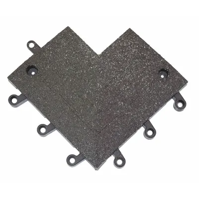 WEARWELL Ramp Inside Corner: Ramp Inside Corner, 9 in x 9 in, WEARWELL ErgoDeck - Wearwell ErgoDeck Interlocking Mat System