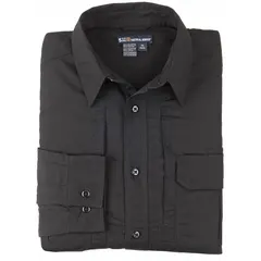 Men's tactical collared work shirt with button front and long sleeves. Constructed from cotton. Suitable for industrial and field environments requiring professional appearance and durability.