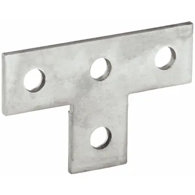 CALBRITE Tee Plates: 4 Holes, 9/16 in Hole Dia, 1 5/8 in Strut Channels