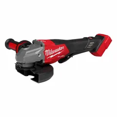 This cordless angle grinder operates on 18V DC and features a brushless motor, standard head, and barrel grip. It accepts 4-1/2 in and 6 in wheels and includes a brake. Suitable for cutting, grinding, and surface preparation on metal, masonry, and other materials in fabrication and maintenance tasks.