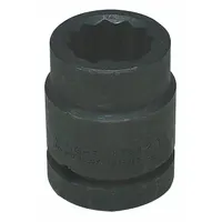 WRIGHT TOOL Impact Socket: 1 in Drive Size, SAE, 1 3/8 in Socket Size, 12-Point, Std, Black Oxide (MPN 8744)