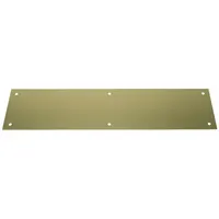 ROCKWOOD Door Push Plate: 4 in Wd, 16 in Ht, Brass (MPN 73C.3)