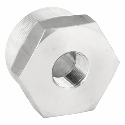 PARKER Metal Pipe Straight: Straight, 2 in x 3/4 in, Male NPT Threaded x Female x NPT Threaded - High Pressure Precision Pipe Fittings