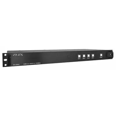 ZIGEN HDMI Switch: 5 Ports, Black, HDMI Female, 1 3/4 in Overall Ht, 3/4 in Overall Wd - A-V Switches