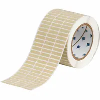 Pre-Cut Label Stock Roll: 1/4 in x 1 in, 1/4 in, Polyimide, Permanent Adhesive, Yellow (Matte) (MPN THT-51-724-10)
