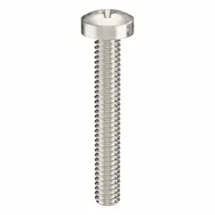 Pan head machine screws with M2x0.40 thread, 14 mm length, made of 18-8 stainless steel with plain finish. Phillips drive with #1 drive size. Sold in packs of 100. Used for fastening components in machinery, electronics, and general assembly where a low-profile head is required.