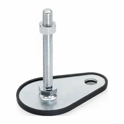 JW WINCO Male-End Leveling Mount: Swiveling Stud, 3/8"-16 Thread Size - Non-Skid Male Leveling Mounts