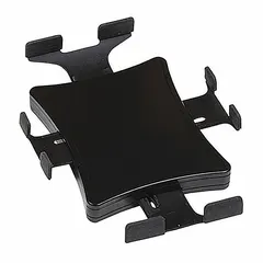 Fixed surface mount adaptor for tablets with 7-inch to 11-inch screens. Constructed of black plastic with a maximum weight capacity of 6 lb. Suitable for hands-free display in kiosks, workstations, or point-of-sale installations.
