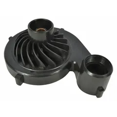 This pump casing, constructed from ABS plastic, functions as a volute for dewatering and wastewater pumps. It directs fluid flow from the impeller to the discharge, converting velocity into pressure. Suitable for use in compatible pump systems for industrial water management.