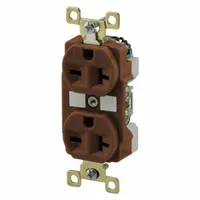 BRYANT Receptacle: Duplex, 6-20, Brown, 250V AC, 20 A, 2 Pole / 3 Wire (MPN BRY5462)