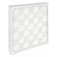 Minipleat Air Filter: 24 in x 24 in x 4 in, Fiberglass, Beverage Board, No Header, MERV 11