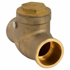 This lead-free brass inline swing check valve features a swing-type operation to prevent backflow in piping systems. With a 1 in pipe size and sweat x sweat connections, it is suited for water supply, HVAC, and process lines where compact, inline valve bodies are required.