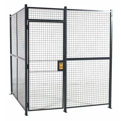RAPIDWIRE Welded Partition Cage: 8 ft W x 10 ft D 10 ft H, Gray, 2 Sides - WireCrafters Welded-Wire