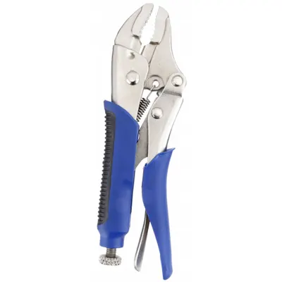 WESTWARD Locking Plier: Curved, Quick Release, 1 1/8 in Max Jaw Opening, 5 in Overall Lg - Curved-Jaw Locking Pliers
