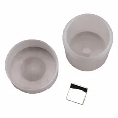 Stainless steel Class 2 leaf calibration weight with a 2 mg nominal mass, supplied in a protective vial. Used for verifying and adjusting precision balances and scales in laboratory and industrial weighing applications.