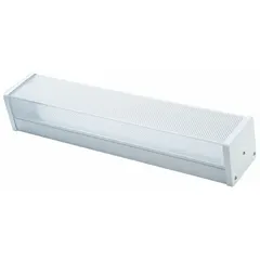 This linear LED fixture is designed for indoor or covered outdoor areas requiring durable, tamper-resistant lighting. It features a steel housing that resists impact and vandalism, suitable for corridors, stairwells, parking garages, and public facilities. Operates on 120/277V AC, delivering 3089 lumens at 3500K. No emergency battery backup or NEMA enclosure rating.