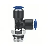 AIGNEP USA Push-Fit Tee Fitting: 5/16 in OD x 5/16 in OD x 1/4 in Pipe Size, Nylon, Black (MPN 55222-8-1/4)