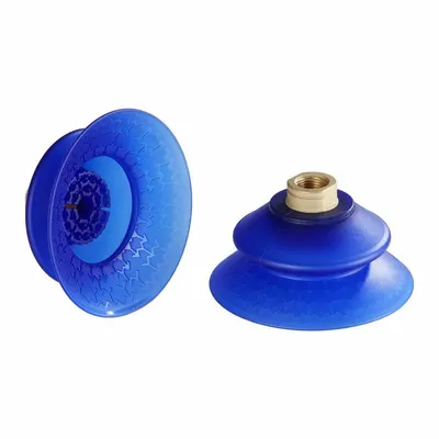 SCHMALZ Vacuum Pad Assembly: Bellows, 1.5 Folds, 3/8 in NPT, 109 mm Pad Dia, Elastodur ED - Bellows Type Automotive Industry Vacuum Pad Assemblies